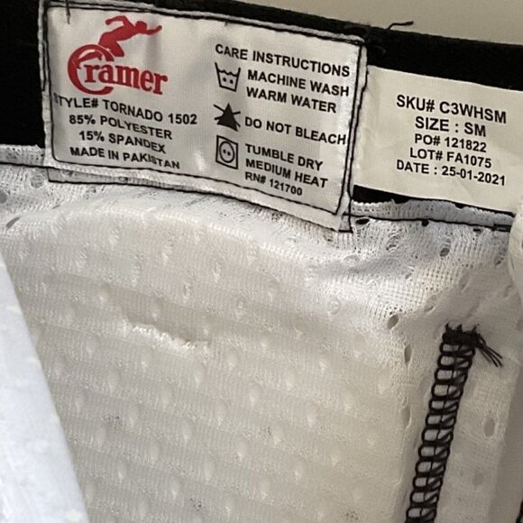 CRAMER CLASSIC 5-PAD FOOTBALL GIRDLE YOUTH SM WHITE - Picture 6 of 13